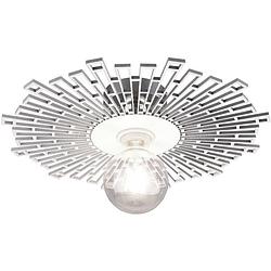 Foto van Led plafondlamp - plafondverlichting - trion mila - e27 fitting - rond - mat wit - aluminium