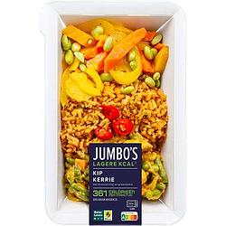 Foto van Jumbo'ss kip kerrie met een lagere kcal 450g aanbieding bij jumbo | 25% korting