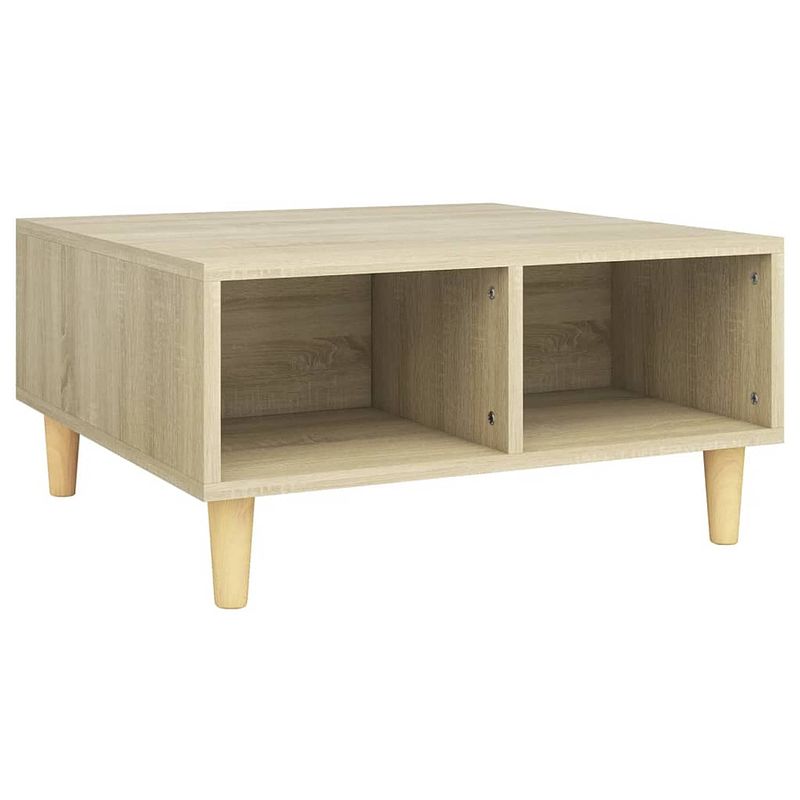 Foto van The living store salontafel - scandinavische stijl - opbergschappen - 60 x 60 x 30 cm - sonoma eiken