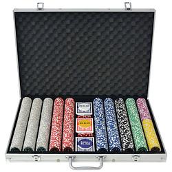 Foto van Vidaxl pokerset met 1000 laser chips aluminium