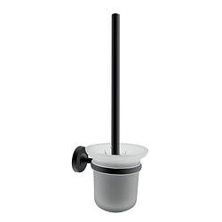 Foto van 4bathroomz® oslo glazen toiletborstel met wand houder - zwart