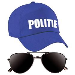 Foto van Politie agent verkleed setje pet/cap en donkere zonnebril - verkleedhoofddeksels