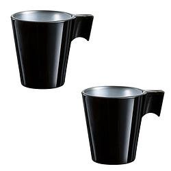 Foto van Set van 6x stuks espresso koffie kopjes zwart 80 ml - bekers