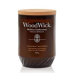 Foto van Woodwick geurkaars large - renew - incense & myrrh - 13 cm / ø 9 cm