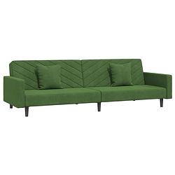 Foto van The living store bedbank lounge donkergroen fluweel - 220x84.5x69 cm - inclusief kussens - makkelijk om te bouwen