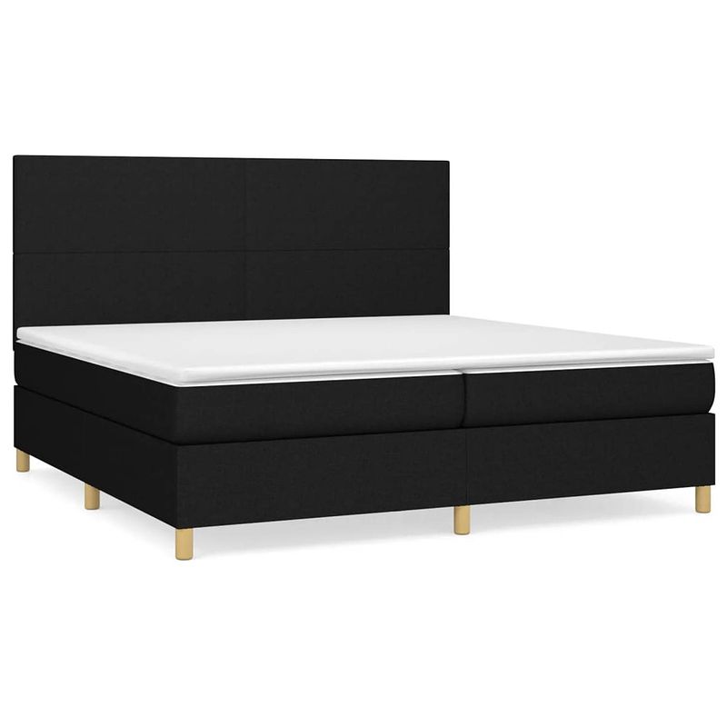 Foto van The living store boxspringbed - comfort - bed - 203 x 200 x 118/128 cm - zwart