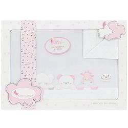 Foto van Interbaby bedtextiel dieren 152 x 102 cm katoen roze 3-delig