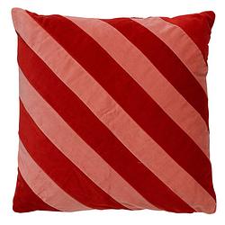 Foto van Dutch decor pebbe - kussenhoes velvet aurora red 45x45 cm - rood - rood