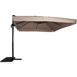 Foto van Zweefparasol virgo taupe 300 x 300 cm - inclusief kruisvoet