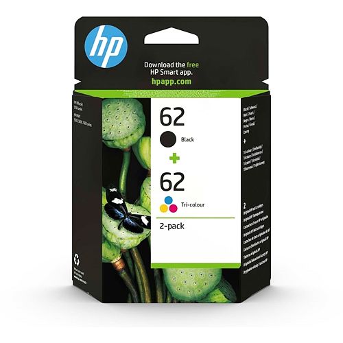 Foto van Hp cartridge 62 2-pack - instant ink (zwart + kleur)