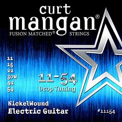 Foto van Curt mangan nickel wound 11-54 down tuning snarenset voor elektrische gitaar
