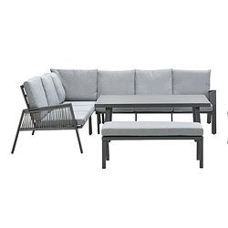 Foto van Garden impressions brendon lounge dining set 5-delig links - licht grijs