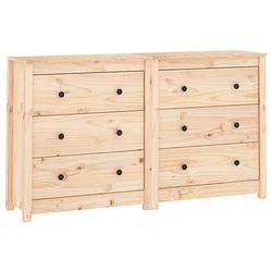 Foto van Vidaxl dressoir 140x35x80 cm massief grenenhout