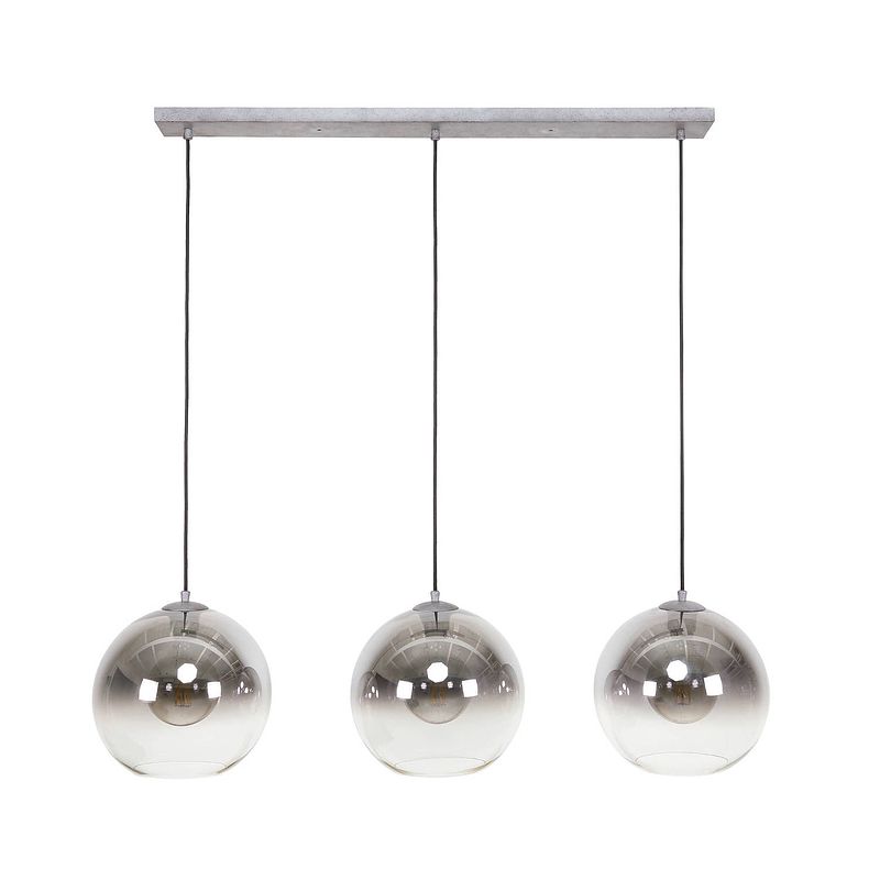 Foto van Industriële hanglamp juliette 3-lichts smokey glass