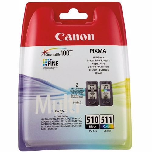 Foto van Canon cartridge pg-510 en cl-511 multipack