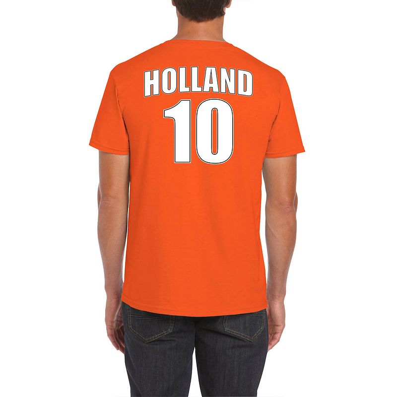 Foto van Holland shirt met rugnummer 10 - nederland fan t-shirt / outfit voor heren xl - feestshirts