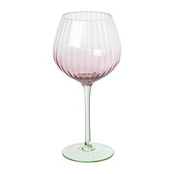 Foto van Wijnglas bol - roze/groen - 375 ml