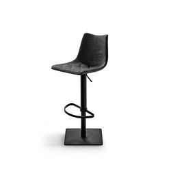 Foto van Doeco doeco barkruk 1275 frame zwart, zitting vintage zwart - stoelen en barkrukken