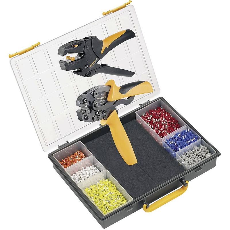 Foto van Weidmüller crimp-set pz 4 9025800000 krimptangset adereindhulzen 5 tot 4 mm² incl. striptang, incl. krimp-assortiment met koffer