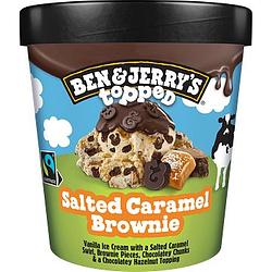 Foto van Ben & jerry's ijs topped salted caramel brownie pint 465ml bij jumbo