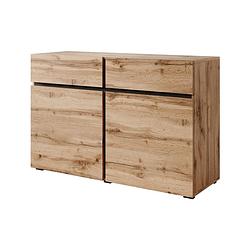 Foto van Meubella dressoir cainan - eiken - zwart - 119 cm