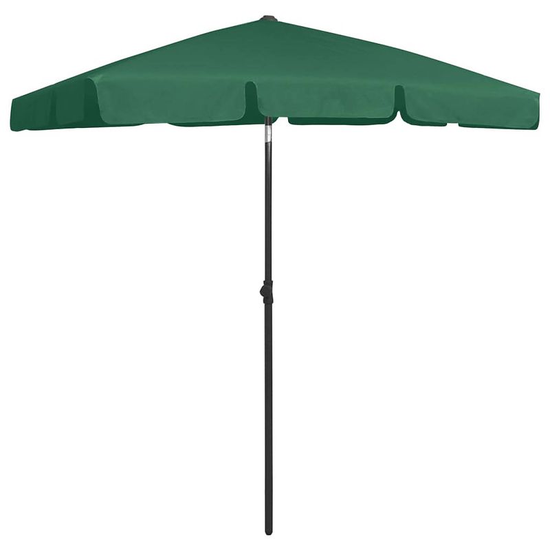 Foto van The living store strandparasol - uv-beschermend polyester - stevige baleinen - geschikt voor parasolgat - verstelbaar -