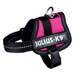 Foto van Julius k9 tuigje powerharnas 30-40 cm nylon zwart/fuschia