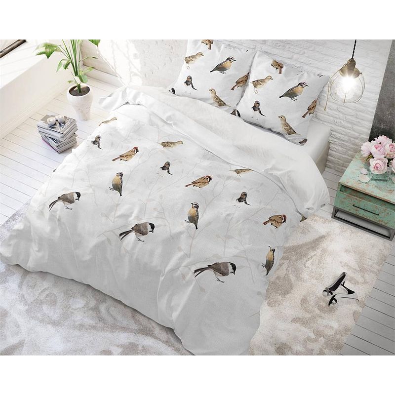 Foto van Sleeptime birdy white - dekbedovertrek: 2-persoons (200 cm)