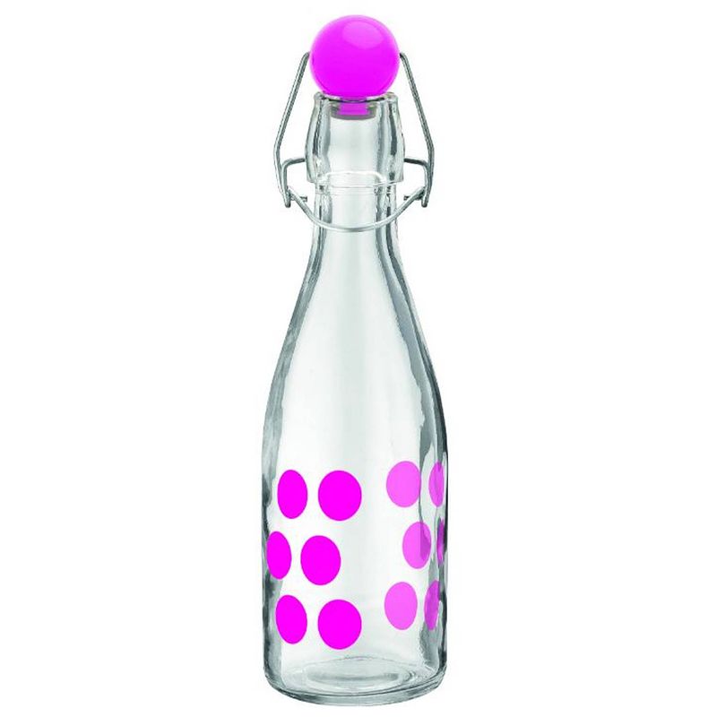 Foto van Zak!designs waterfles dot dot 250 ml 21 cm glas roze