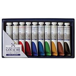 Foto van Talens plakkaatverf extra fijn tube van 20 ml, doos met 10 tubes in geassorteerde kleuren