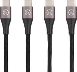 Foto van Bluebuilt usb c naar usb c kabel 1,5m nylon zwart duo pack