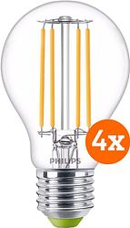 Foto van Philips led filament lamp - 2,3w - e27 - warm wit licht 4-pack