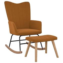 Foto van Vidaxl schommelstoel met voetenbank fluweel bruin