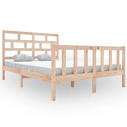 Foto van The living store houten bedframe - bedframe - 140 x 200 cm - ken- rustiek design