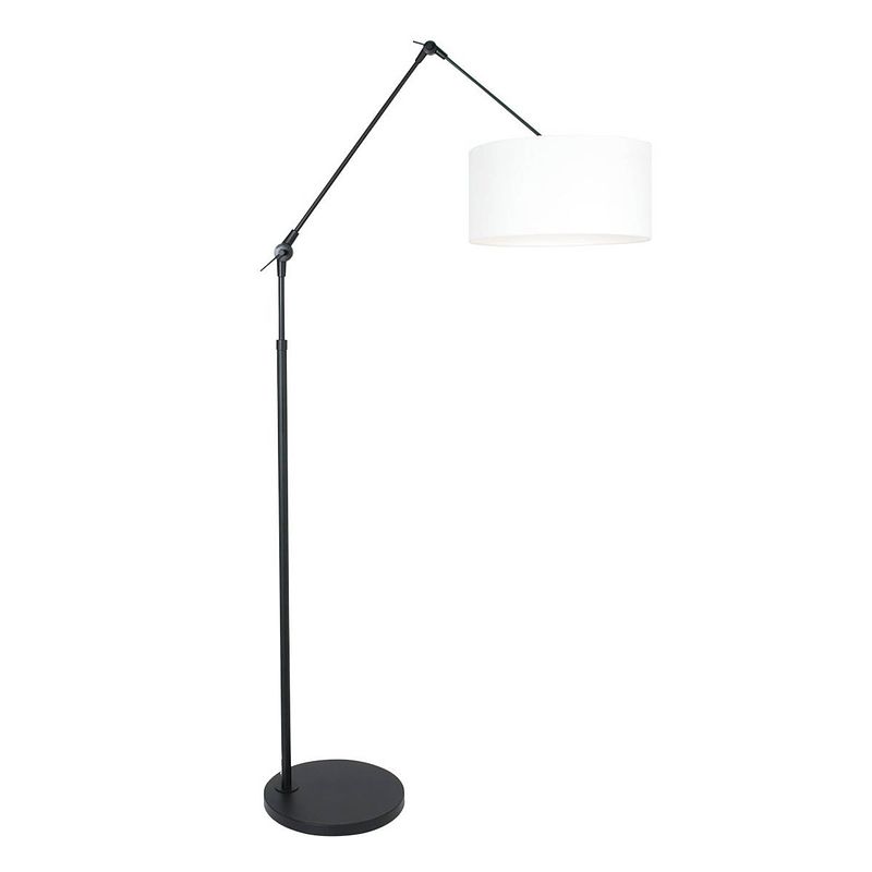 Foto van Steinhauer vloerlamp prestige chic 8114zw zwart kap wit linnen