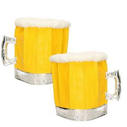 Foto van 2x stuks bier hoed oktoberfest / bier festival geel voor volwassenen - verkleedhoofddeksels