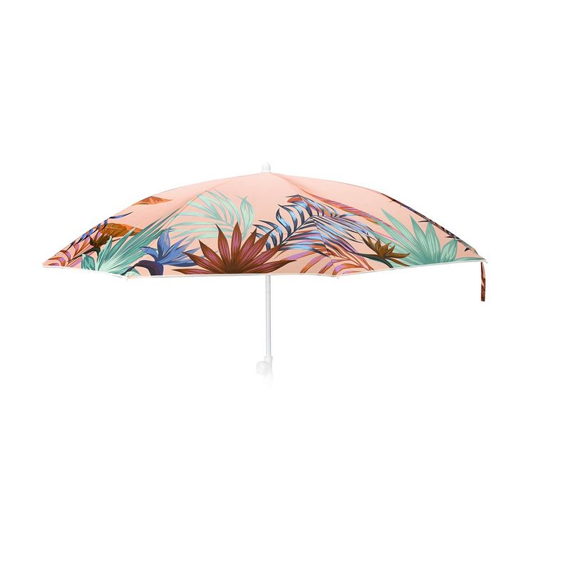 Foto van 4goodz strandparasol tropical bladeren 180 cm - roze