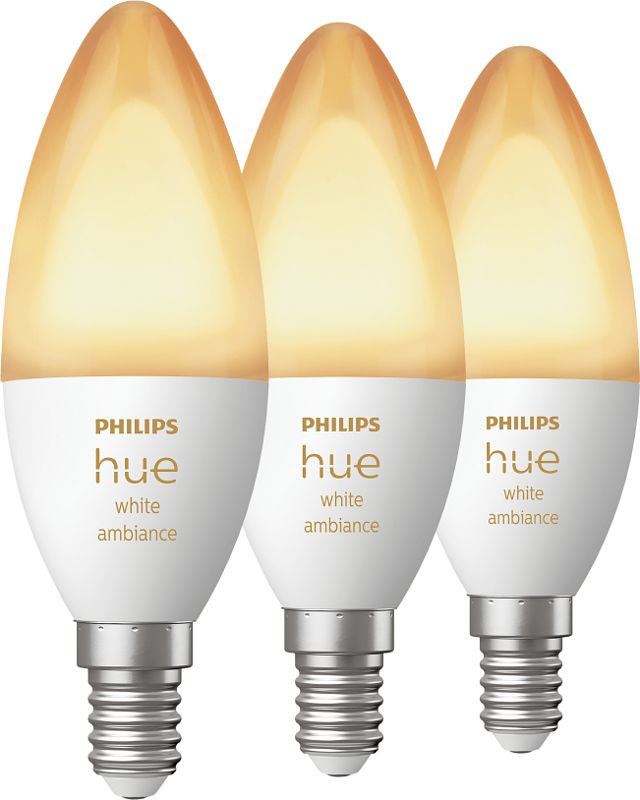 Foto van Philips hue white ambiance e14 3-pack