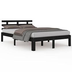 Foto van Vidaxl bedframe massief hout zwart 160x200 cm