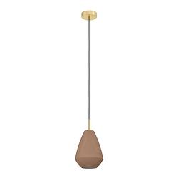 Foto van Eglo caprarola hanglamp - e27 - ø 20 cm - zand/koper - satijn glas