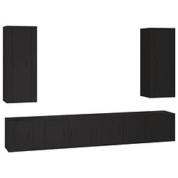 Foto van Vidaxl 6-delige tv-meubelset bewerkt hout zwart