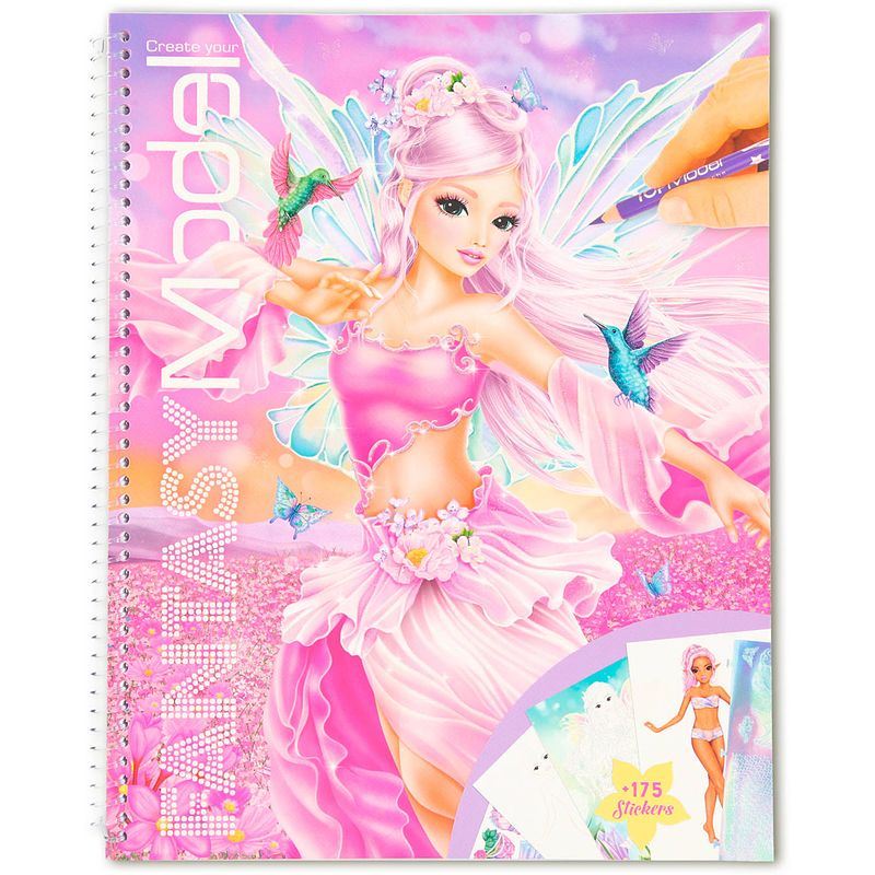 Foto van Fantasy model kleurboek fantasy meisjes 29 cm papier roze