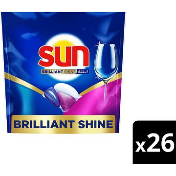 Foto van Sun brilliant shine all in 1 vaatwascapsules 26 stuks 390g bij jumbo