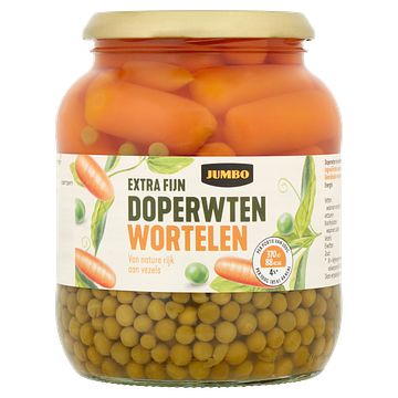 Foto van Jumbo extra fijn doperwten wortelen 680g