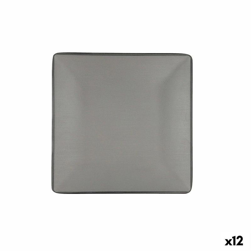 Foto van Eetbord bidasoa gio grijs plastic 21,5 x 21,5 cm (12 stuks)