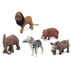 Foto van Speelgoed safari jungle dieren figuren 5x stuks - speelfigurenset