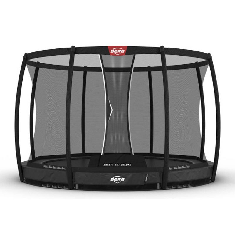 Foto van Berg trampoline champion met veiligheidsnet - safetynet deluxe - inground - 430 cm - grijs - met airflow springmat