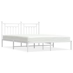 Foto van The living store metalen bedframe - klassiek - robuust - 207x166x97 cm - wit