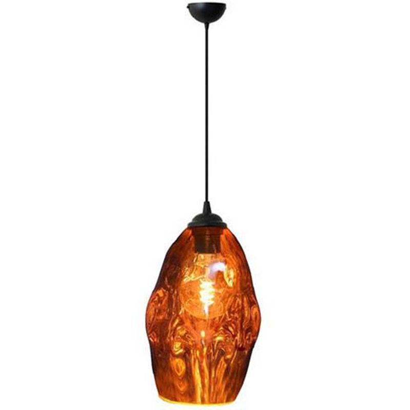 Foto van Led hanglamp - meteorum - ovaal - koper glas - e27