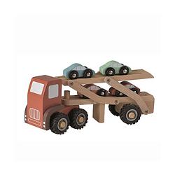 Foto van Egmont toys houten autotransport met 4 autos